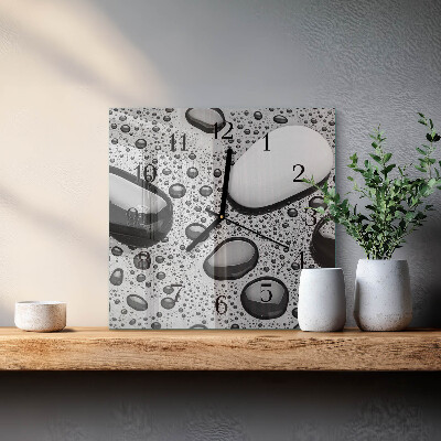 Quadratische wanduhr Steine