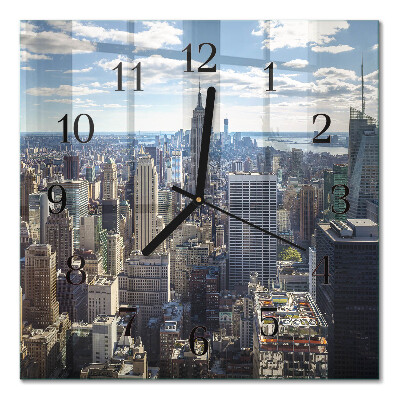 Quadratische wanduhr Stadt