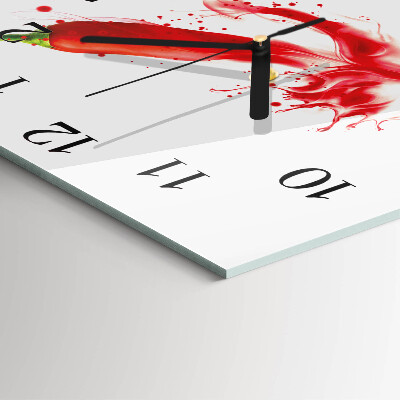 Quadratische wanduhr Chili-Pfeffer
