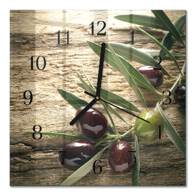 Wanduhr mit motiv quadratisch Oliven
