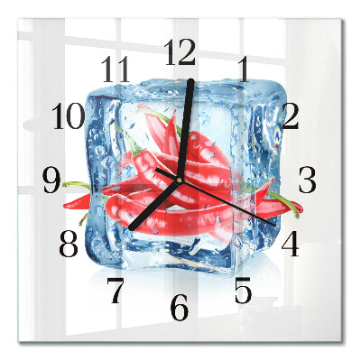 Quadratische wanduhr modern Chili mit Eiscreme