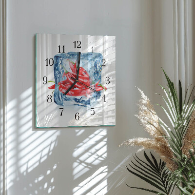 Quadratische wanduhr modern Chili mit Eiscreme