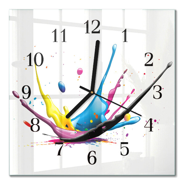 Wanduhr mit motiv quadratisch Farbe