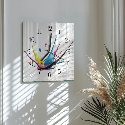 Wanduhr mit motiv quadratisch Farbe