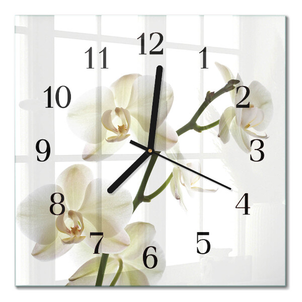 Wanduhr mit motiv quadratisch Orchidee