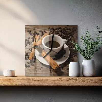 Wanduhr mit motiv quadratisch Zimtkaffee