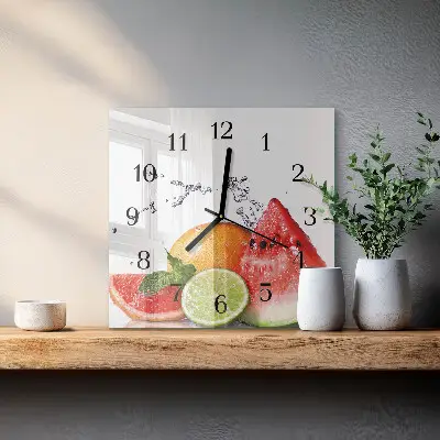 Wanduhr mit motiv quadratisch Obst