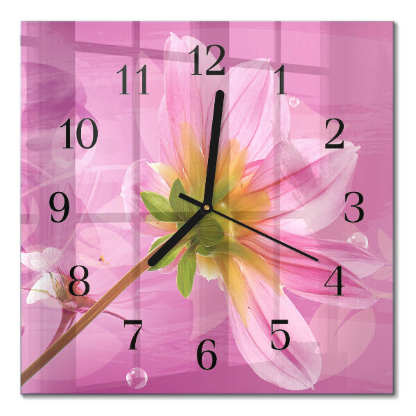 Quadratische wanduhr modern Blume