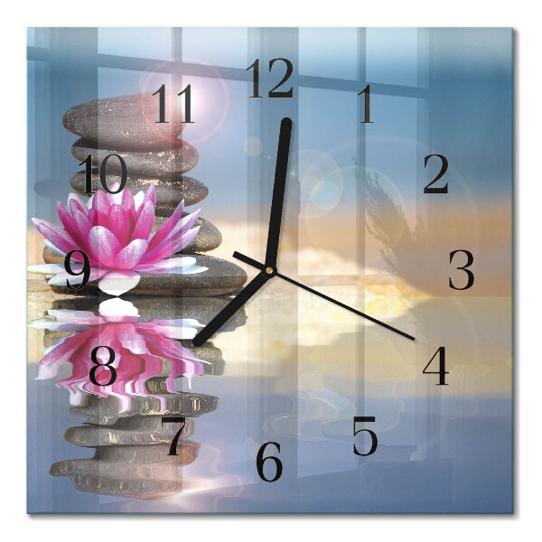 Quadratische wanduhr Steine ​​im Wasser