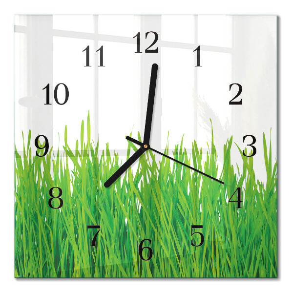 Moderne wanduhr quadratisch Gras
