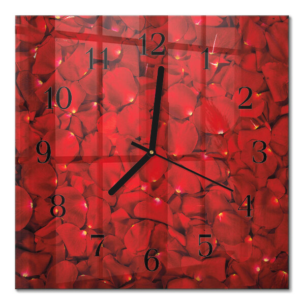 Quadratische wanduhr modern Rosenblätter