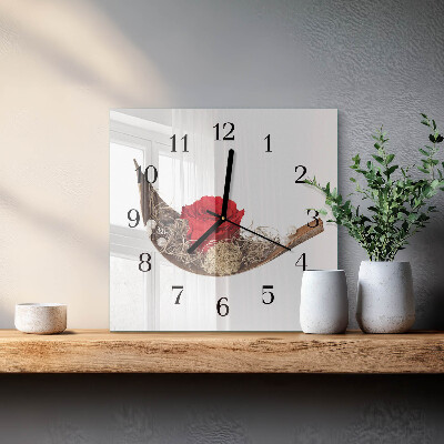 Quadratische wanduhr modern Rose