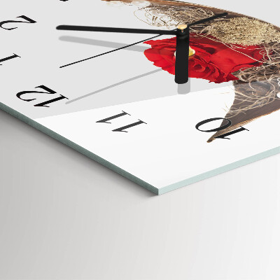 Quadratische wanduhr modern Rose