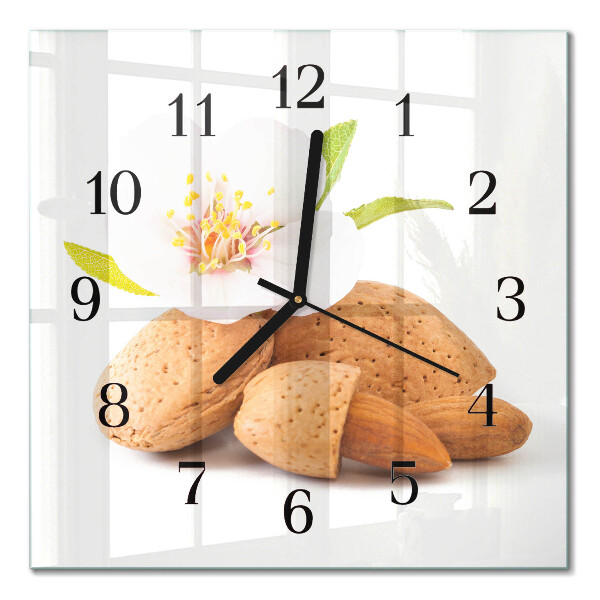 Quadratische wanduhr Mandeln