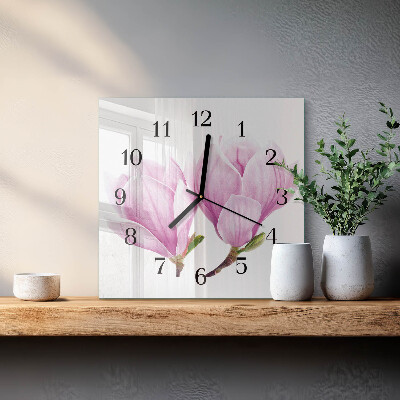 Moderne wanduhr quadratisch Magnolie
