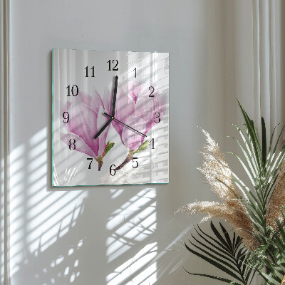 Moderne wanduhr quadratisch Magnolie