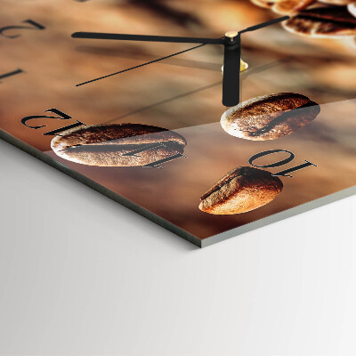 Quadratische wanduhr modern Kaffeebohnen