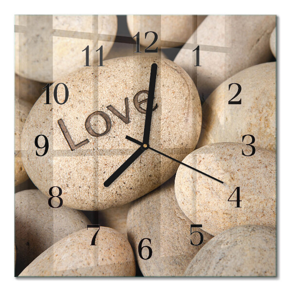 Quadratische wanduhr modern Steine