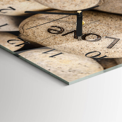 Quadratische wanduhr modern Steine