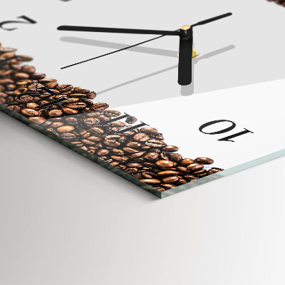 Quadratische wanduhr Kaffeebohnen