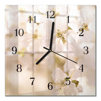 Wanduhr mit motiv quadratisch Blumen