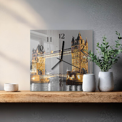Quadratische wanduhr modern Tower Bridge
