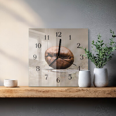 Moderne wanduhr quadratisch Kaffeebohne