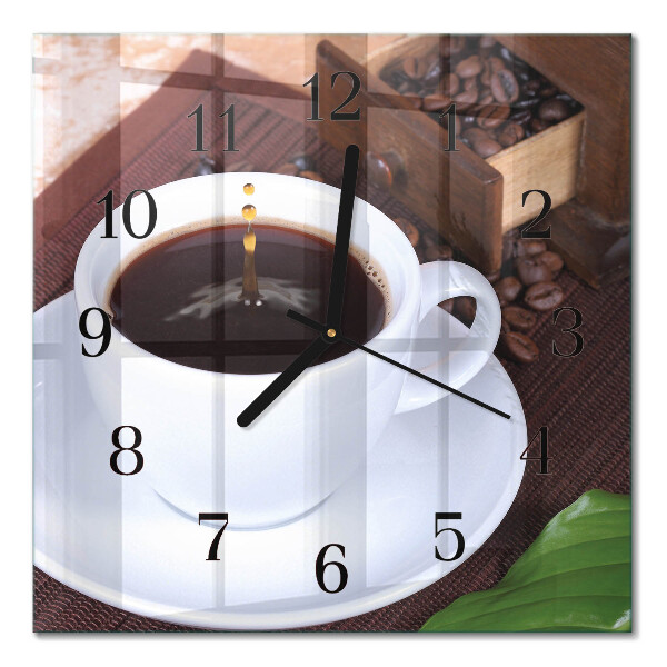 Quadratische wanduhr modern Kaffee
