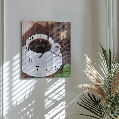 Quadratische wanduhr modern Kaffee
