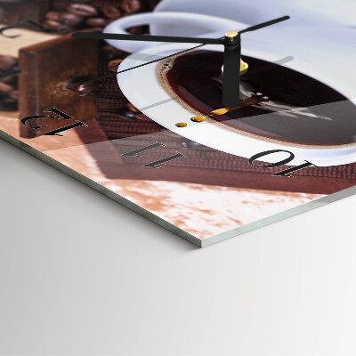 Quadratische wanduhr modern Kaffee