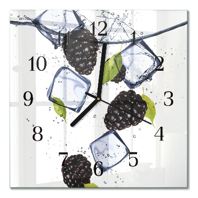 Quadratische wanduhr modern Brombeeren