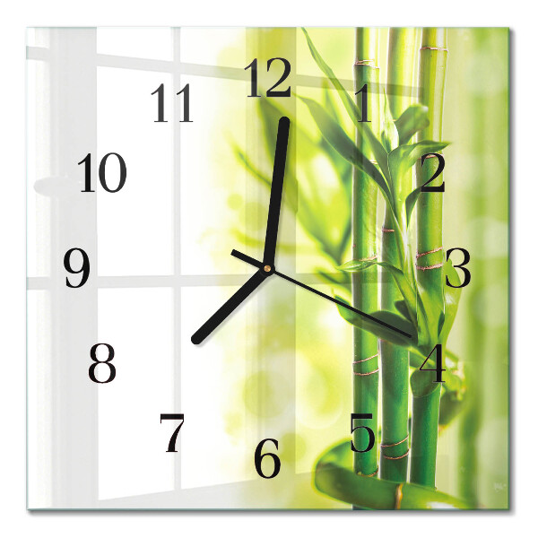 Quadratische wanduhr Bambus
