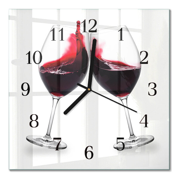 Moderne wanduhr quadratisch Wein