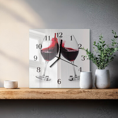 Moderne wanduhr quadratisch Wein