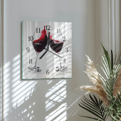 Moderne wanduhr quadratisch Wein