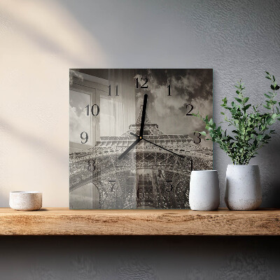 Wanduhr mit motiv quadratisch Eiffelturm