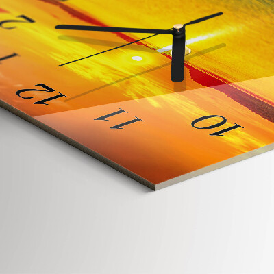 Quadratische wanduhr modern Sonnenuntergang