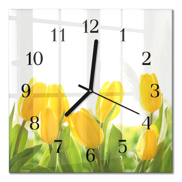 Moderne wanduhr quadratisch Tulpen