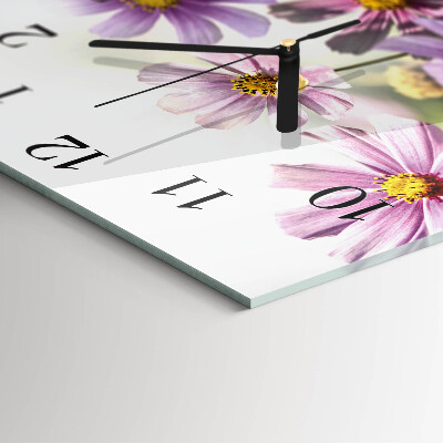 Quadratische wanduhr modern Blumen