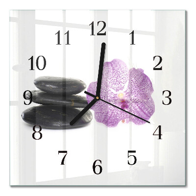 Quadratische wanduhr Steine