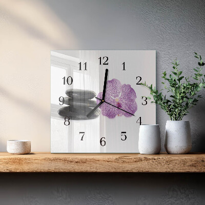 Quadratische wanduhr Steine