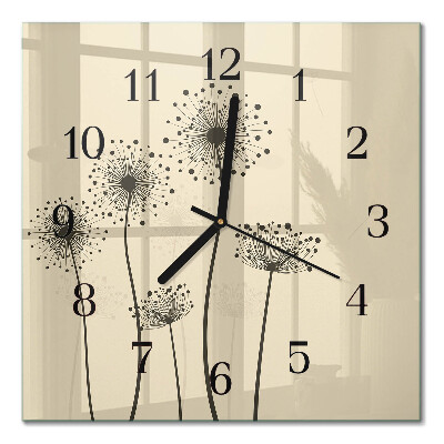 Moderne wanduhr quadratisch Blumen
