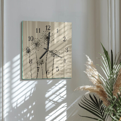 Moderne wanduhr quadratisch Blumen