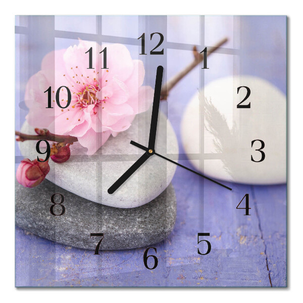 Quadratische wanduhr modern Steine