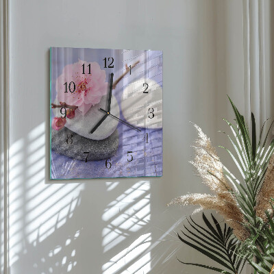 Quadratische wanduhr modern Steine