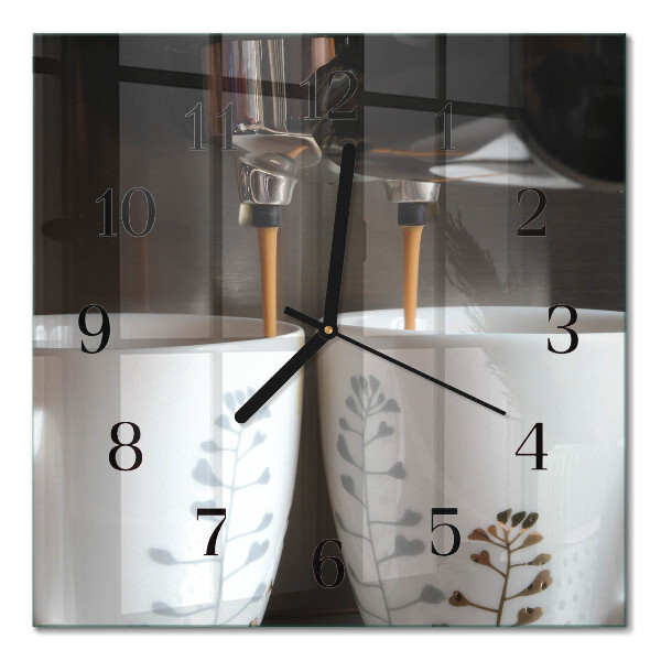 Quadratische wanduhr modern Kaffeemaschine