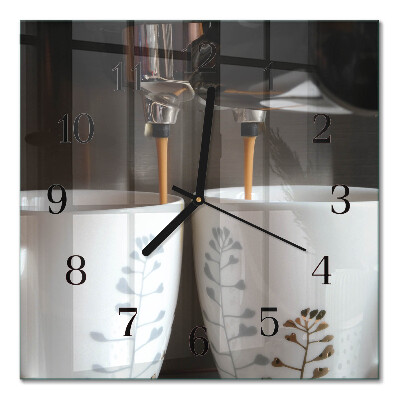 Quadratische wanduhr modern Kaffeemaschine
