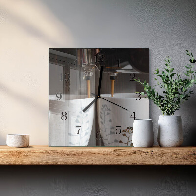 Quadratische wanduhr modern Kaffeemaschine
