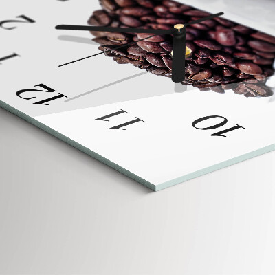 Quadratische wanduhr modern Kaffeebohnen
