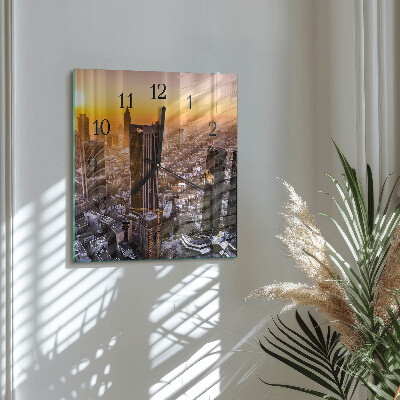 Quadratische wanduhr Sonnenuntergang